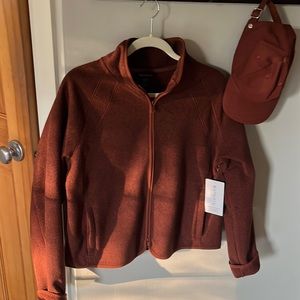 Athleta Stroll Fleece Jacket and cap. $167. New w/tags Large tall